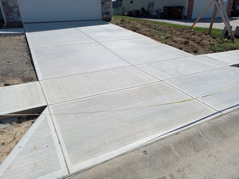 Concrete walkway construction
